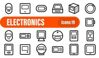 Fototapeta premium Electronics and Gadget Line Icon Set