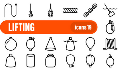 Lifting and Heavy Equipment Line Icon Set © liubomir118809