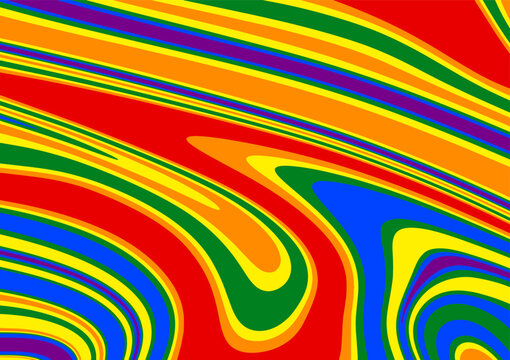 Abstract liquify effect background with vibrant rainbow swirling lines