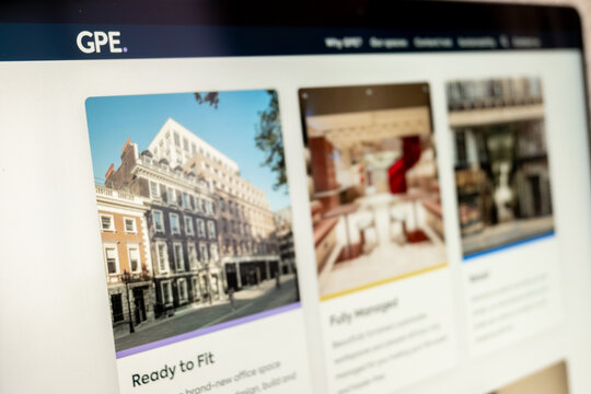 Mexico city, mexico, 04 22 2026, gpe website displaying london property development and real estate
