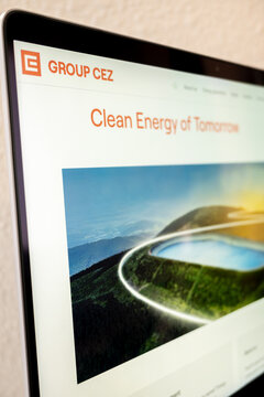 Mexico city, mexico, 04 22 2026, displaying cez group clean energy website on laptop