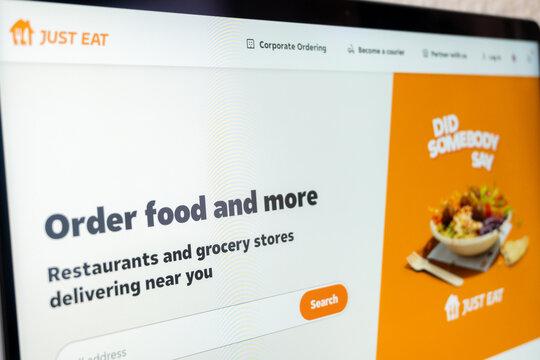 Mexico city, mexico, 04 22 2026, just eat website displaying online food ordering service