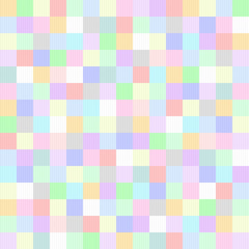 Pastel Color Square Mosaic Background with Soft Vertical Stripe Texture