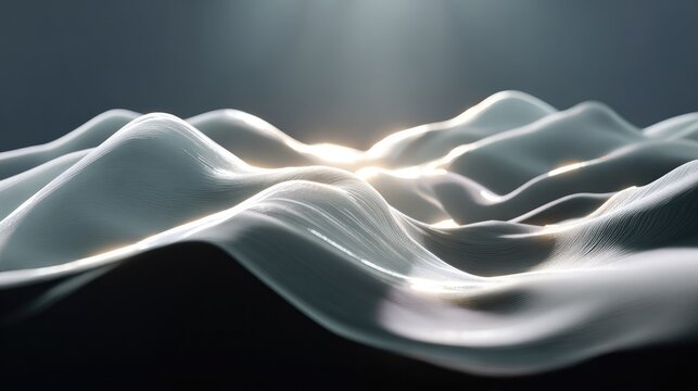 Abstract Ripples of Light: Ethereal waves of light and shadow dance across a smooth, undulating surface, creating a mesmerizing abstract pattern that evokes a sense of calm and mystery.