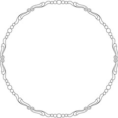 Naklejka premium Elegant ornate oval frame border in silhouette style with floral details isolated on white background for design