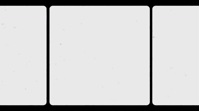 Vintage split split film frames screen with flickering retro grid