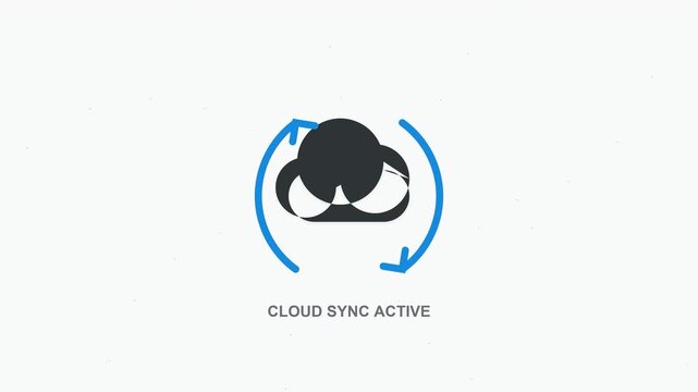 Digital Data Synchronization Process with Glowing Network Nodes in a Futuristic Technology Background