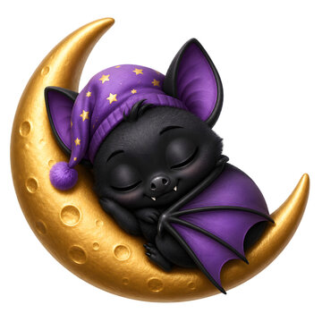 Cute Halloween Bat PNG with cute black bats, purple wings, candy, pumpkins, lanterns, moon elements, and spooky seasonal accessories.
