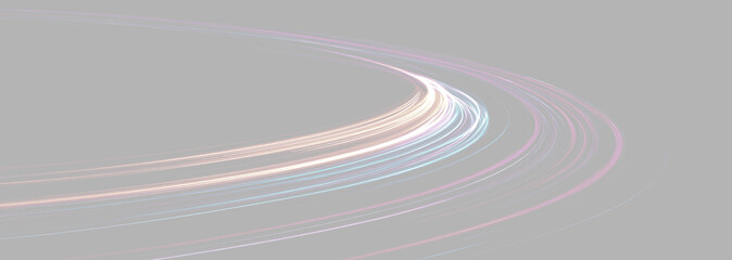 planet rings or curved light trail isolated on gray  background © Olena