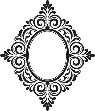 Black vintage decorative frame and border for wedding invitations or menu or certificates or labels or monograms or photo.
