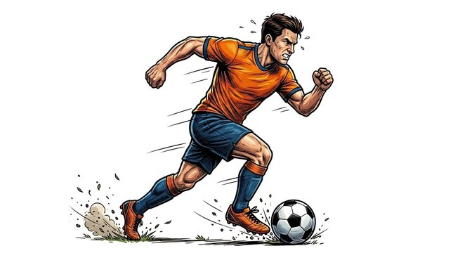 Soccer player dribbling the ball
