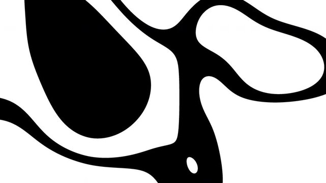 Vertical zebra animation features abstract monochromatic fluid lines with soft organic contours.