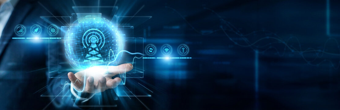 Network Technician Hand Hold Telecommunications, and wireless fiber optic signal tester, satellite mobile antenna receiver, global voice data network device