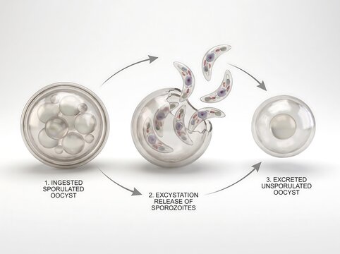 Cyclosporiasis Cyclospora Cayetanensis Oocyst Life Cycle Illustration