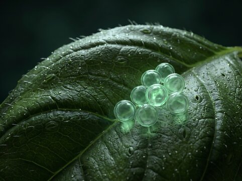Cyclosporiasis Parasite Oocysts Contaminating Fresh Basil Green Leaf Macro