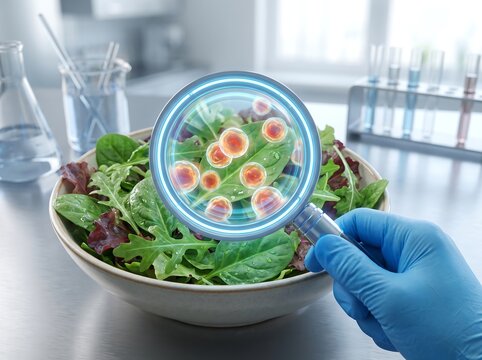 Testing Salad for Cyclosporiasis Parasite Contamination in Lab