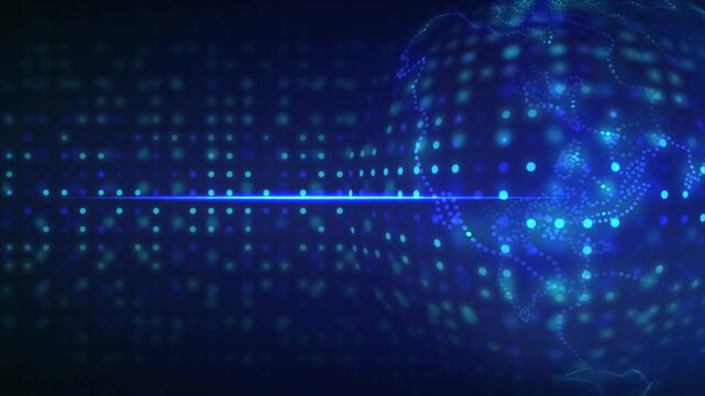abstract  digital technology with dot like planet earth.network communication datum background ation for business,news and etc. science futuristic concept.