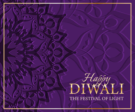 Happy Diwali, Festival of Lights greeting card. Festive background, web banner, poster, social media