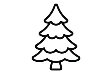 Fototapeta premium Simple black and white christmas tree illustration