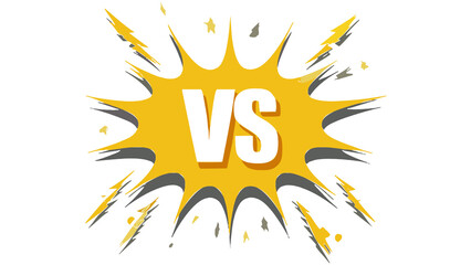 Comic book style versus VS letters in yellow explosion bubble on black background © Samsad