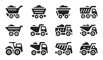 Mining industry related vector glyph icons set. elements for web site and mobile app development. © MDIKRAM