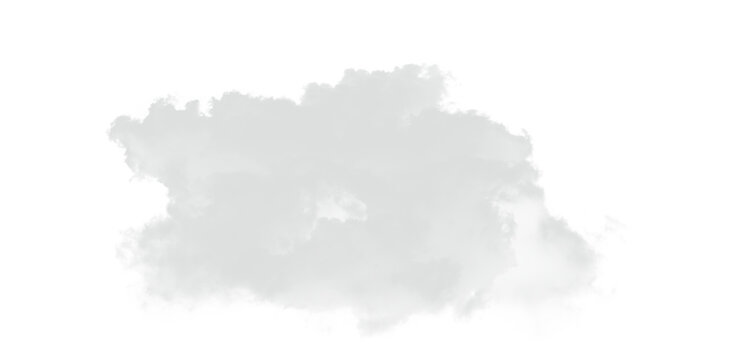 Realistic fluffy cumulus cloud isolated on transparent backdrop.