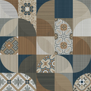 abstract seamless pattern,Seamless colorful patchwork. Hand drawn background. Azulejos tiles patchwork. Traditional ornate Portuguese and Spanish decorative tiles azulejos. Abstract background. Cerami