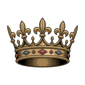 golden crown isolated on white