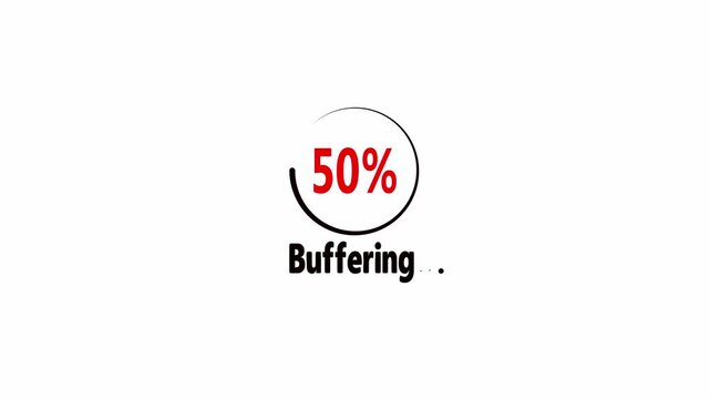 Digital loading buffering progress circle animation with percentage counter for web and app interface 4k video.