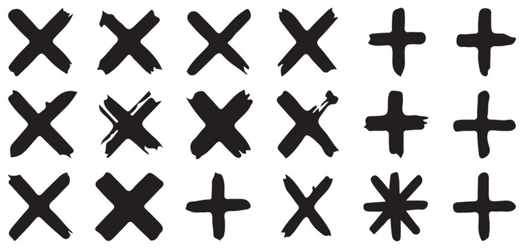 Abstract pattern with hand drawn cross marks vector background. vector illustration eps 10