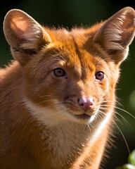 Fototapeta premium A dhole rat genetic hybrid experiment ai-generated, fictional species in a forest
