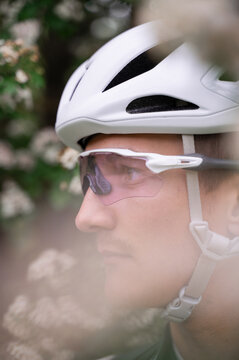Portrait of a Sportsman in Cycling Equipment