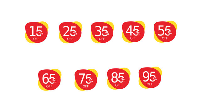 Discount Labels Set Vector Illustration