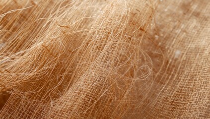 Fototapeta premium Close Up of Natural Beige Fabric with Fine Thread Texture and Soft Light