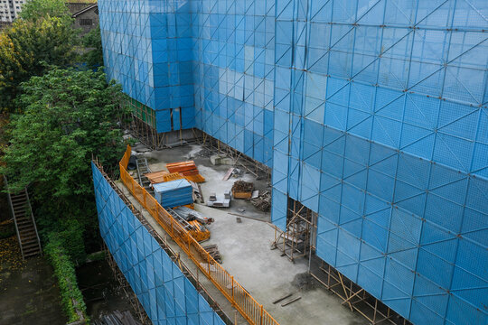 Blue Construction Site