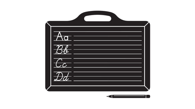 Chalkboard with Alphabet Letters and Lines for Writing Practice Featuring Education, School, Learning with Children and Classroom
