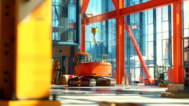 construction site of a modern industrial building