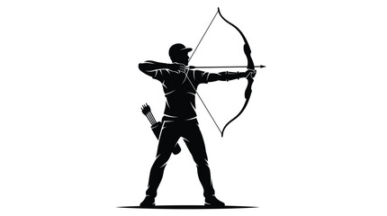Fototapeta premium Archery Athlete Silhouette Vector Illustration
