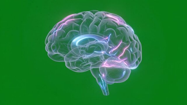 Human brain pulses with glowing neural activity