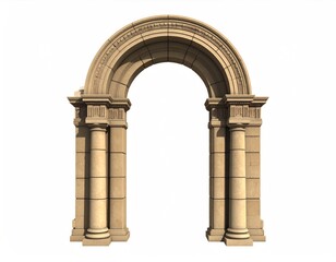 Obraz premium Ancient stone archway with classical columns and ornate detailing