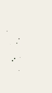 Geometric Scatter Plot: A minimalist graphic design featuring a sparse arrangement of small dark squares and dots on a pale background, creating a subtle abstract pattern.