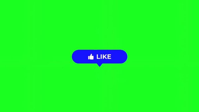 A blue thumbs up icon on a green background with the word like in a speech bubble representing social media engagement and feedback