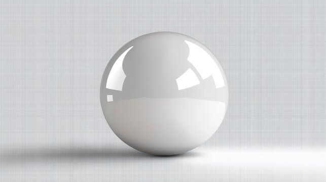 Glossy white sphere on textured background.