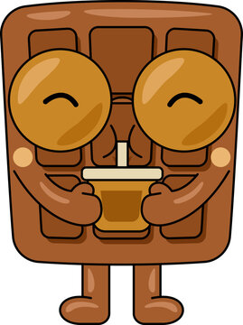Cute Chocolate Character Vector Illustration