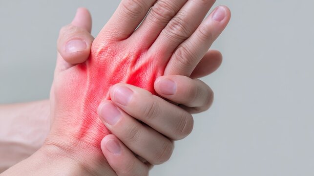 Realistic medical 3D illustration of human joint inflammation caused by gout disease, painful uric acid crystal buildup in toe joint, anatomical close-up showing swollen tissue, 