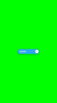 Blue login button with white arrow icon on green screen background