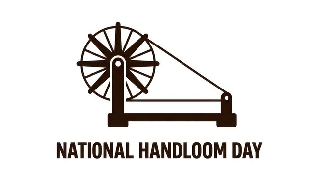 National Handloom Day logo with spinning wheel