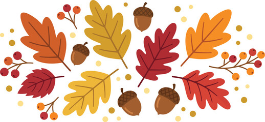 Happy Thanksgiving typography greeting inside a decorative autumn leaf wreath with pumpkins and sunflower © Hafsa