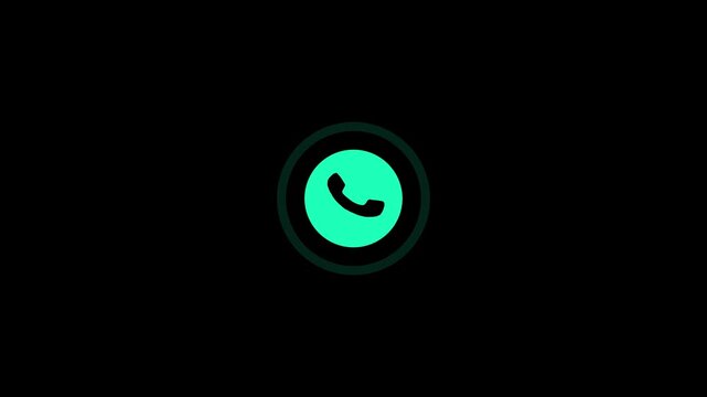 Incoming call icon animation.4k video.