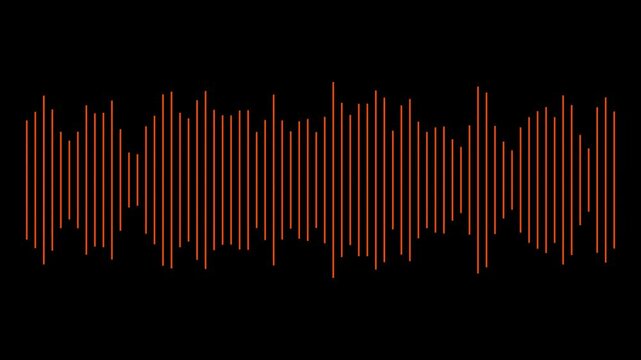 A white waveform pattern on a black background, depicting an audio signal&rsquo;s amplitude variations over time.
